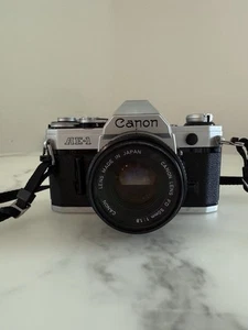 Canon AE-1 35mm SLR Film Camera with Canon 50mm f/1.8 FD Lens - Picture 1 of 17