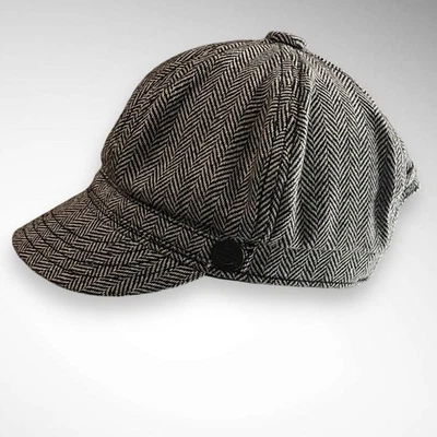 Sombrero de periodista Harley Davidson para mujer negro blanco Chevron mezcla de lana | Nuevo sin etiquetas Foto 1 de 4