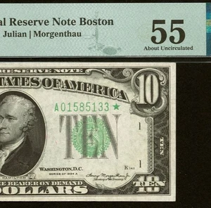 1934A $10 Federal Reserve Note PMG 55 - Boston Star - Fr 2006-A* - Picture 1 of 3