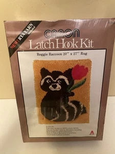 NOS Caron Latch Hook Kit REGGIE RACCOON 1978. 20x27" Rug - Picture 1 of 7