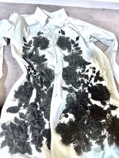 Dsquared2 Runway Super Embroidery Sequins Black And White Shirt MSRP $4900