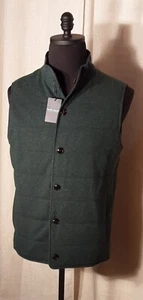 NWOT Peter Millar Crown Crafted Cashmere Reversible Vest S Green/Black $798 - Picture 1 of 8