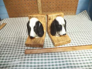 Vintage LEFTON Spaniel Dog Ceramic Bookends H7484 - Mid-century Japan - Picture 1 of 7