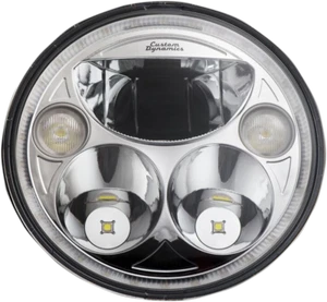 Custom Dynamics 7" TruBEAM Chrome LED Custom Headlight Hi/Low CDTB-7-IF-C - Picture 1 of 1