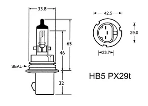 12 volt 65/55 watt HB5 Halogen Headlamp bulb 9007 PX29t - Picture 1 of 8