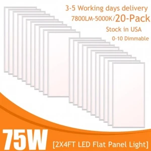 LED 2x4 Flat Panel Light Fixture, Drop Ceiling LED Lights For Offices & Schools - Picture 1 of 19