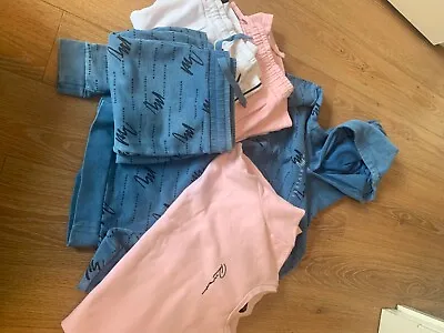 Pantaloncini E Set Maglione Bambini River Island Età 11-12 Rosa, Bianco E Blu (blu Nuovi Con Etichette) • 10.39€