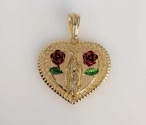 Gold Plated My Lady Virgin Mary Pendant Oro Laminado Virgen de Guadalupe Medalla - Picture 1 of 2