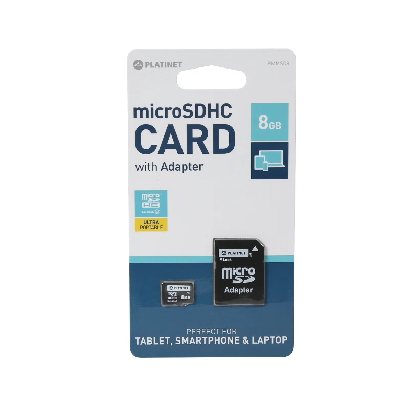 Platinet Microsd 8GB 8 GB MICRO SD HC Classe 10 Memory CARD SDHC per Cellulari - Immagine 1 di 1