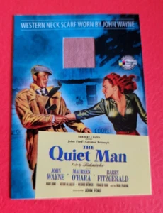 JOHN WAYNE "THE DUKE" AUTHENTIC WORN WESTERN NECK SCARF SWATCH RELIC CARD QUIET - Picture 1 of 2