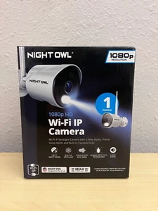 Night Owl WM-CAM-WNP2LBU 1080p HD Wi-Fi IP Built-In Spotlight Camera - White NEW - Picture 1 of 6