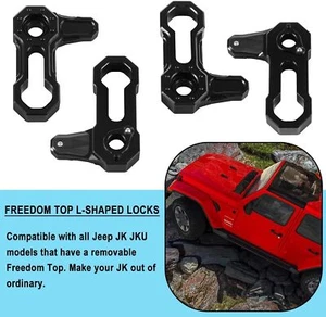 Freedom Top L-Shaped Roof Locks Latches Locks for Jeep Wrangler JK JKU 2007-2022 - Picture 1 of 14