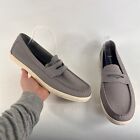 Cole Haan Hyannis Penny Loafer mens size 12 grey canvas slip on boat shoes