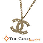 Chanel Colink Star Punching Necklace Matte Gold Gp Metal Chain 42Cm Jewelry Acce