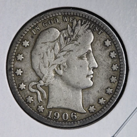 1906-D Barber Silver Quarter CHOICE XF E259 JUNP Cover