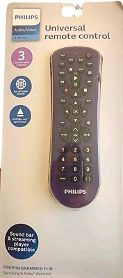 Philips SRP2013V/27 Purple Universal Remote 3 Device Remote Control NEW - Image 1 of 2