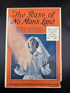 The Rose of No Man's Land Vintage 1918 WWI Patriotic War Edition Sheet Music - Picture 1 of 2