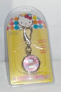 Hello Kitty Clip Keychain Watch Digital LCD 5 Function Vintage Sanrio 1999 NIP - Picture 1 of 6