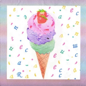 Hochglanz Papiertücher Leckereien Lebensmittel. Pappservietten Eis - Bild 1 von 2