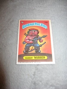Garbage Pail Kids 1986 ~ WARREN ~ Warrin' Warren ~Name Sticker Topps 156a Card A - Imagen 1 de 2