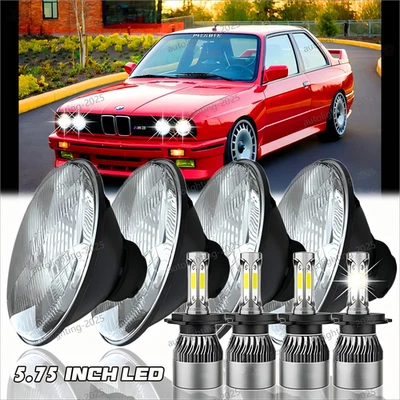 4 faros LED 5-3/4 5,75" con luces H4 para BMW 325i 528i 535i 735i E30 Foto 1 de 4