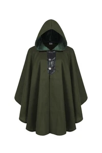 Renaissance Hooded Cloak, Adult Wool Cloak with Hood for Women and Man,Short ... - Picture 1 of 8