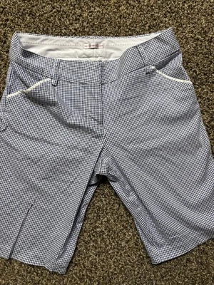 Pantalones cortos de golf Peter Millar para mujer azules y blancos talla 6 Foto 1 de 4