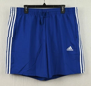 Adidas Men's 3 Stripe Chelsea AeroReady Training Athletic BLUE Shorts 2XL-NWT - Picture 1 of 5