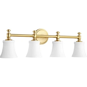 Quorum International 5122-4-80 Rossington Bathroom Vanity Light Aged Brass - Picture 1 of 1