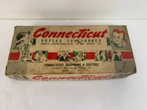 Vintage Connecticut Duplex Telefone antike 2 STATIONEN TELEFONANLAGE. mit Box - Bild 1 von 7