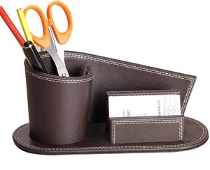 PU Leather Stylish Pen/Pencil Holders and Organizers for Desk,Beautiful Multi... - Foto 1 di 6