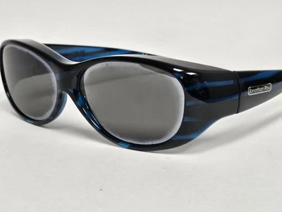 Gafas de sol polarizadas de diseñador Johnathan Paul Kiata negras azules a rayas Fitover Foto 1 de 4