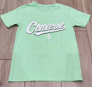 Converse All Star Graphic Tshirt Youth Small Green With Logo - Picture 1 of 7