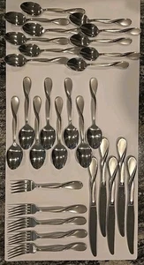 Oneida Satin Wassermann Edelstahl Besteck 29 Teelöffel, Suppe, Messer, Gabeln - Bild 1 von 20