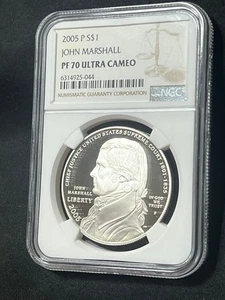 PF70 ULTRA CAMEO~2005 P JOHN MARSHALL S$1~NGC ENCAPSULATED~STUNNING COLLECTABLE - Picture 1 of 8