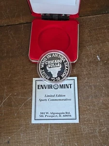 1996 Chicago Bulls 72-10 Most Wins in an NBA Season 1oz Fine Silver Coin LE 6939 - Picture 1 of 9