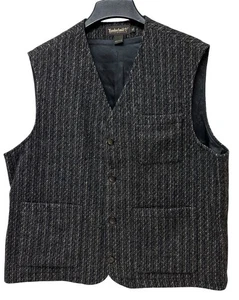 Vintage Timberland Vest Waistcoat Tweed Wool Blend Made in USA Men's Size XL - Picture 1 of 10