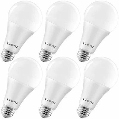 Luxrite A21 LED Bulb 150W Equivalent 2550lm 5000K Damp Rated 6-Pack - Image 1 of 4
