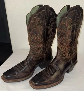 Ariat Boots Womens Size 6.5B Square Toe Style 10010169 - Picture 1 of 13