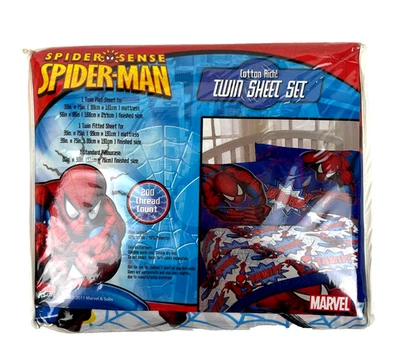Marvel Spider-Man Twin Sheet Set 2011 Licensed SEALED NEW Spider Sense - Image 1 of 4