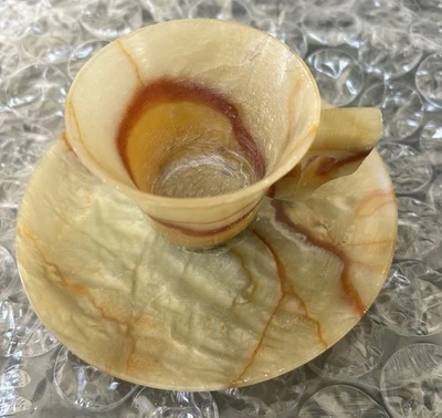 Antique Jade Demitasse Cups Saucers Asian - Image 1 of 4