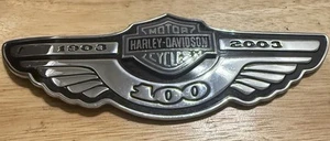 2003 Harley Davidson Motorcycles Gas Fuel Tank Emblem 7" Shiny Chrome Vintage - Picture 1 of 6
