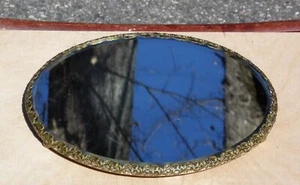 Vintage Footed Circular Ornate Vanity Mirror Tray Perfume Jewelry Stand - Picture 1 of 11