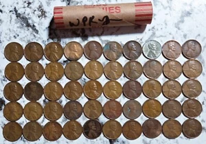 1 Rotolo 1909-1958 P D E/O S.S. Lincoln Penny di Grano WPR-2 - Foto 1 di 6