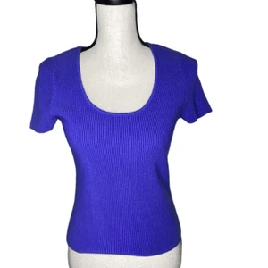 NEW Bar III Royal Blue Ribbed Normcore Top Size S NWT - Picture 1 of 12