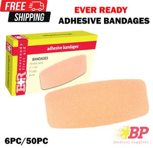Ever Ready First Aid Adhesive Bandages 2" x 4-1/2" X-Large Flexible Fabric - Picture 1 of 4