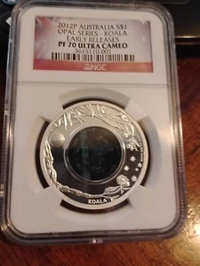 2012-P $1 NGC PF70 UCAM Australian Opal Series KOALA 1 oz One Ounce Silver PR70 - Picture 1 of 4