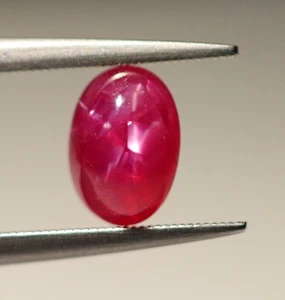 AA+ Perfect 6 Rays Star Natural Ruby Burma Mined Loose Oval Cut Gemstone 1.13 Ct - Picture 1 of 9