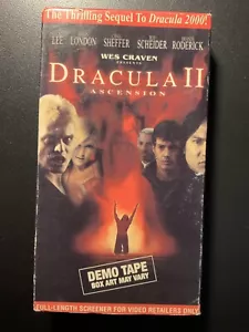 Wes Craven Dracula II Ascension DEMO TAPE Horror VHS Vintage Tape 1997 1990s - Imagen 1 de 3
