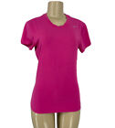 Nike Small Damen Pullover Rundhalsausschnitt Dri-Fit Baumwolle T-Shirt Ärmel rosa TS2